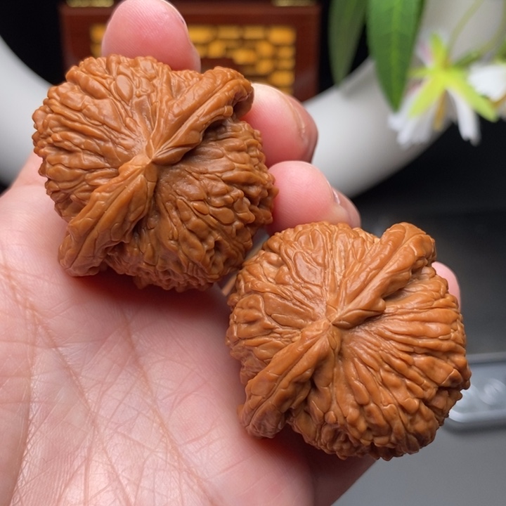 文玩核桃把件严**载白狮子45