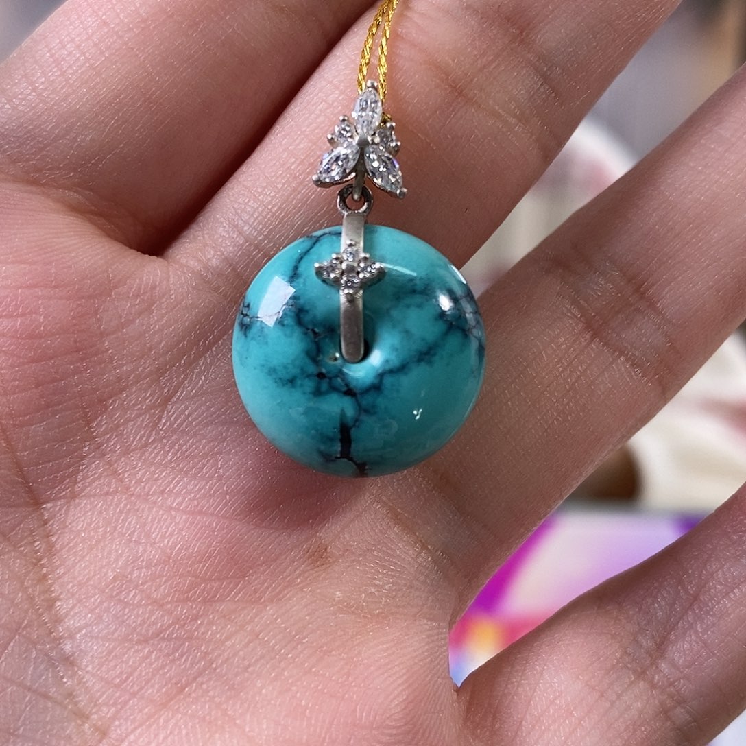 绿松石银S925镶嵌珠宝奇石