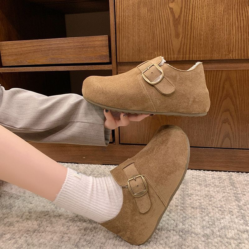 906内增高加绒勃肯鞋冬季新款百搭休闲女鞋轻便厚底圆头保暖棉鞋