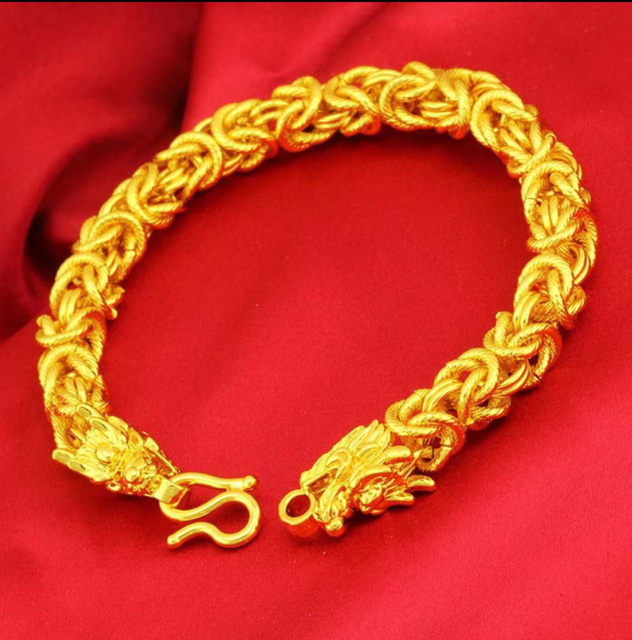 合金手链 龙骨手链双龙头实心霸气男女精工时尚饰品