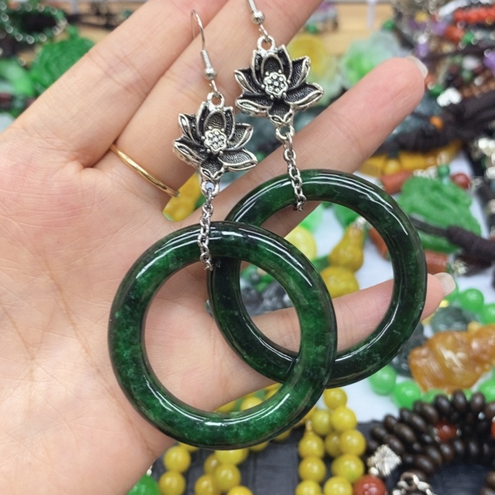 翡翠未镶嵌耳饰耳坠11