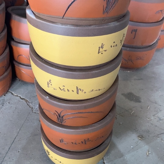 紫砂花盆100-6。22-11