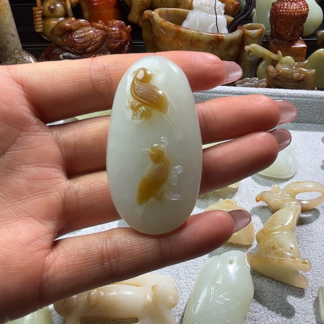 6***4和田玉未镶嵌挂件