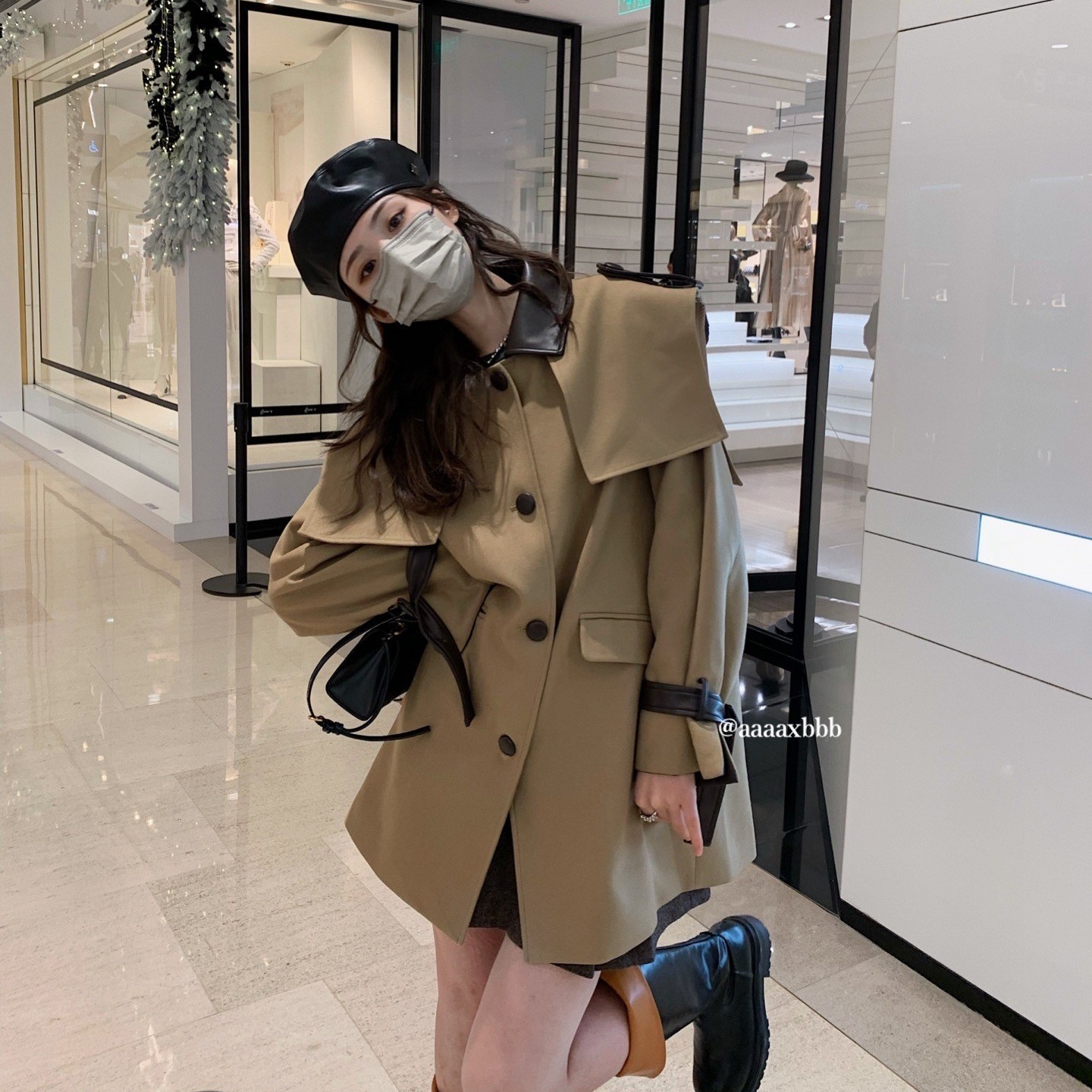 aaaaxbbb“解构主义”中长款气质可拆卸精致短款风衣外套折扣