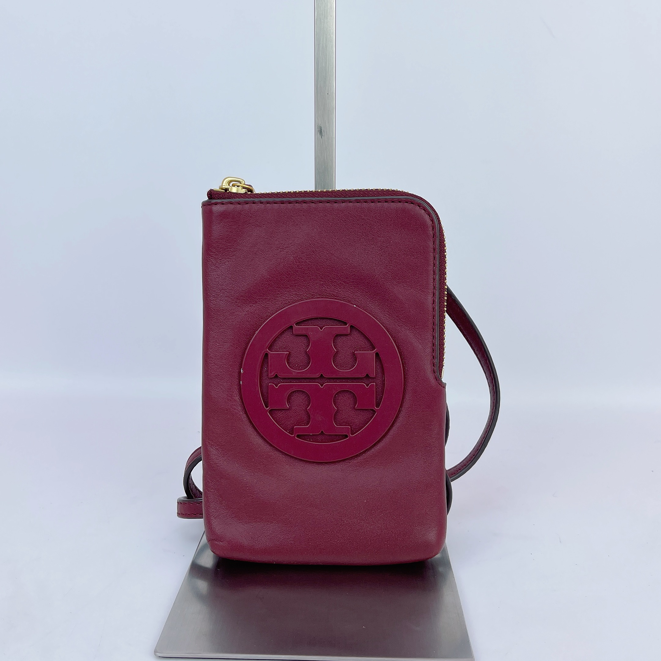 95新 TORY BURCH/汤丽柏琦 汤丽柏琦 红色牛皮单肩包底长11 D165