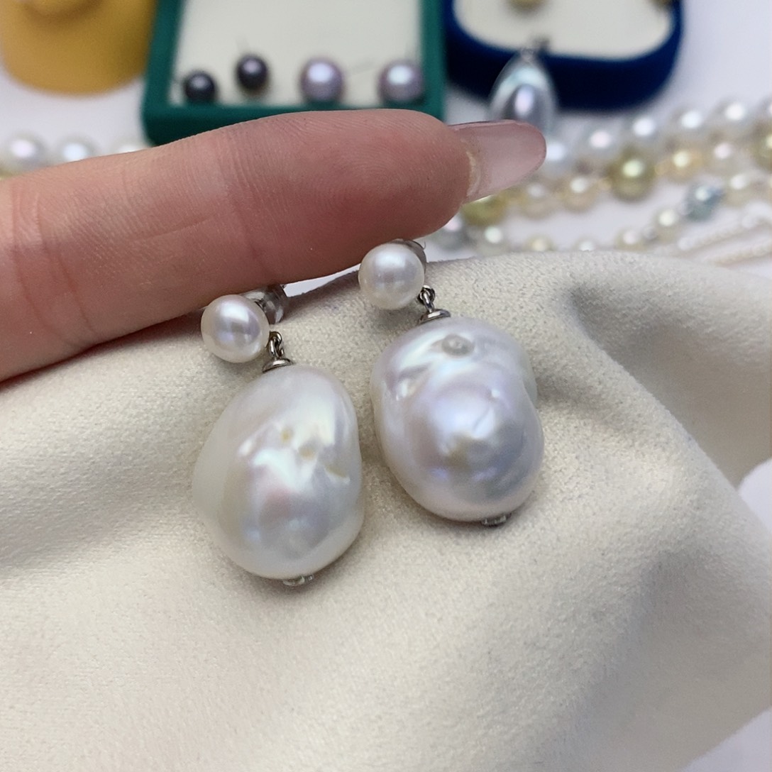 【闪购商品】淡水珍珠耳饰银S925镶嵌58