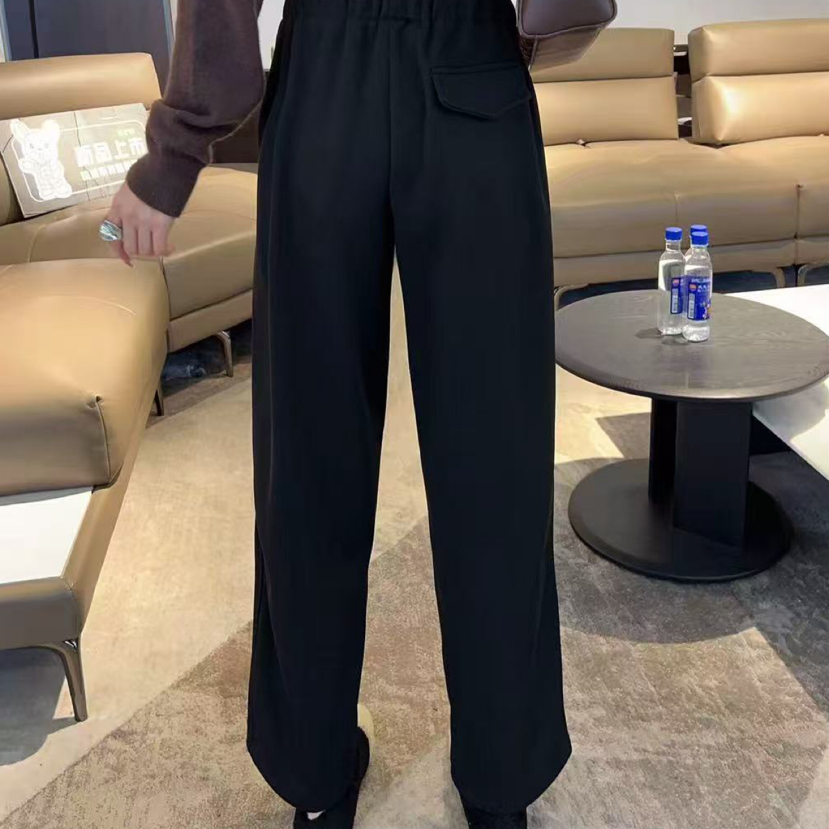 5163【胖小肉推荐】高腰加绒休闲裤