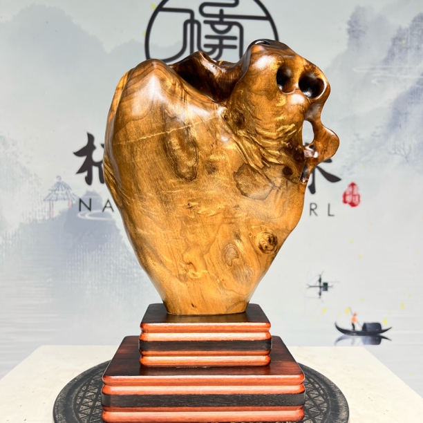 金丝楠小叶桢楠自然随形艺术摆件38/25/13