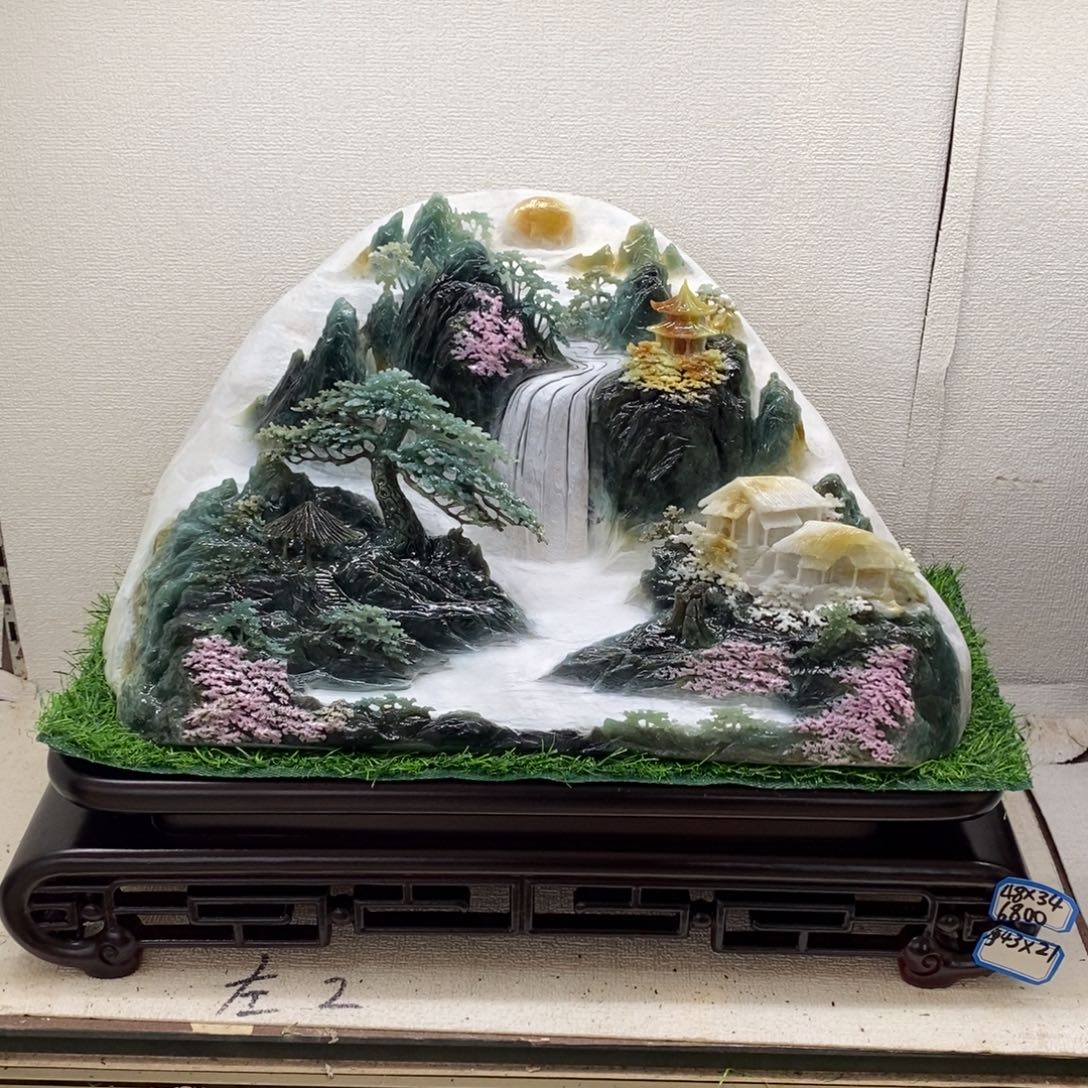 广***室玉意境山水手工雕刻