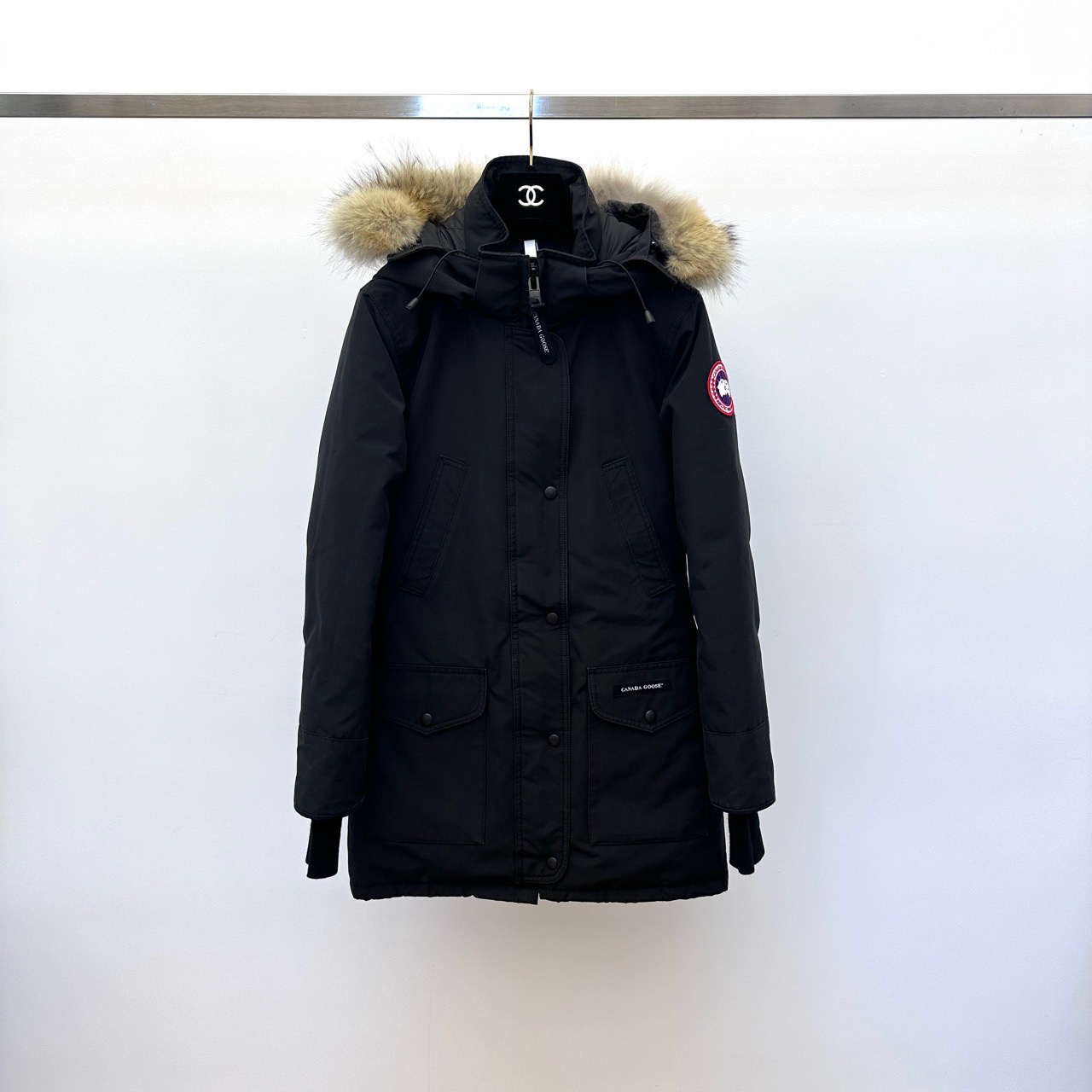 95新 加拿大鹅 黑色羽绒服 XS码 01196