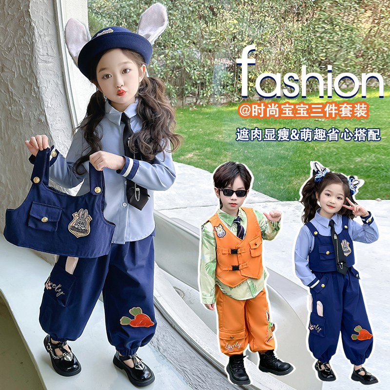 男童疯狂动物城尼克狐狸衣服儿童男孩cos朱迪大童卡通春秋套装潮