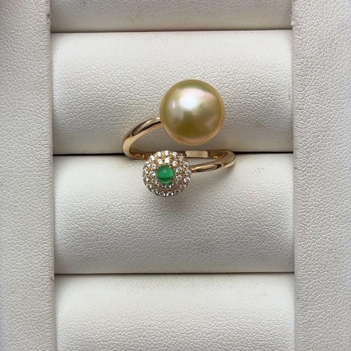 银S925镶嵌戒指海水珍珠