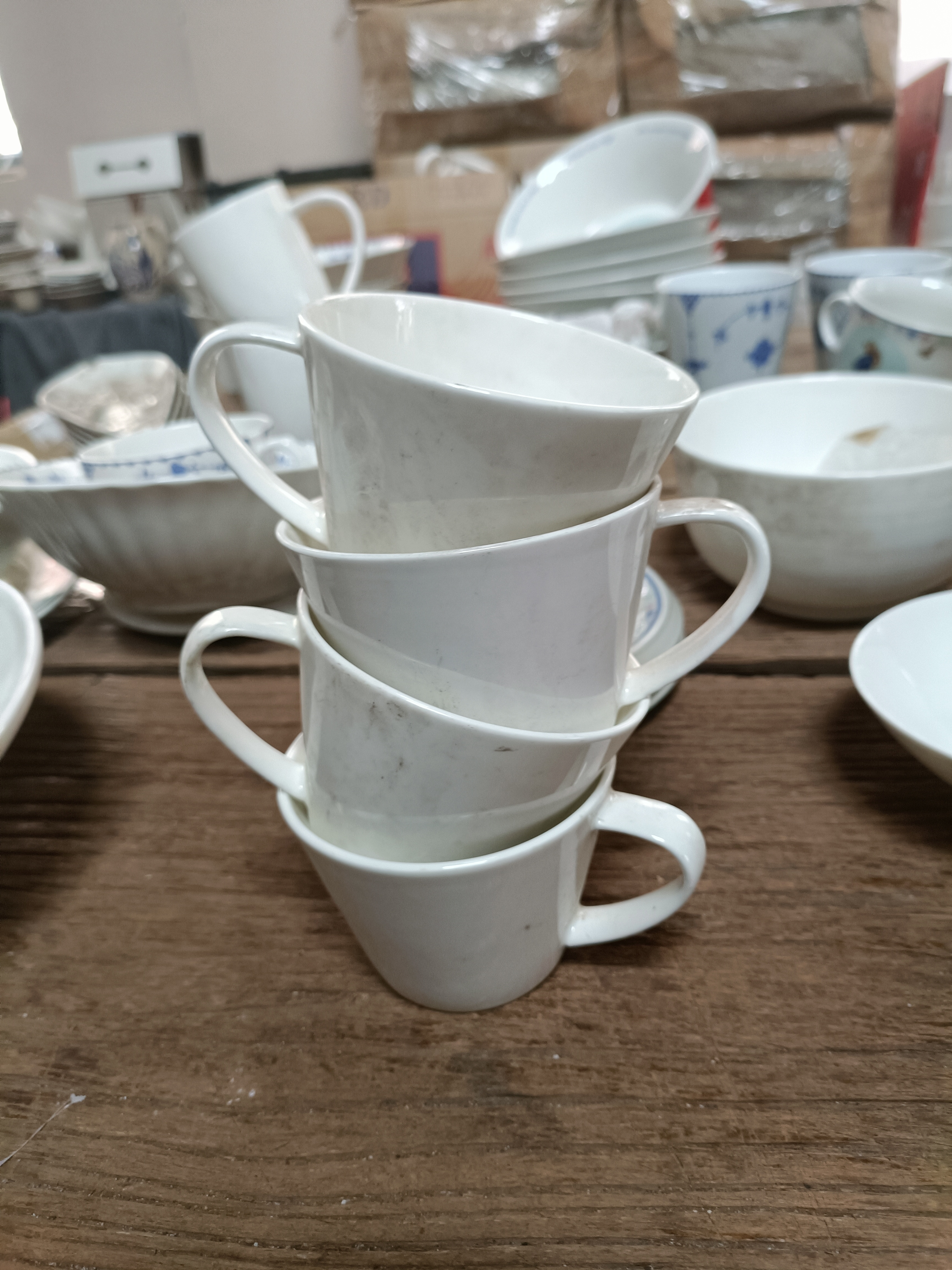 磁州窑骨瓷杯四个《微瑕完美勿拍的》