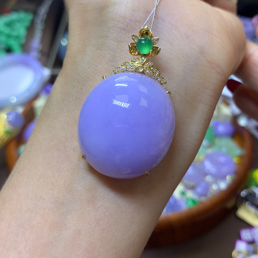 【闪购商品】翡翠颈饰18K金镶嵌堆*翡翠