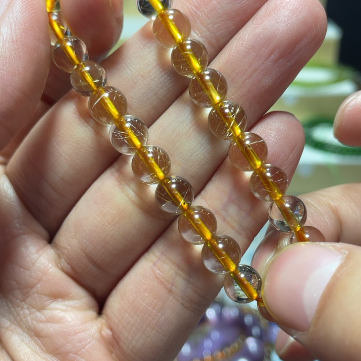 【闪购商品】水晶手链银S800镀金镶嵌酱**子