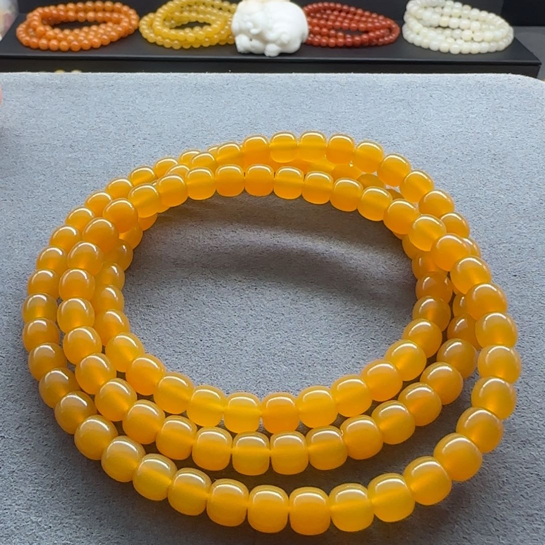 石英质玉（缅黄）手串未镶嵌