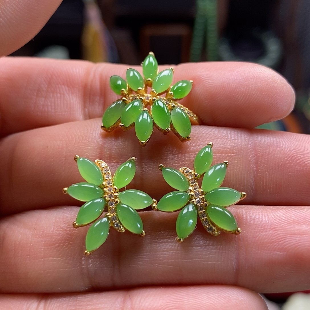 和田玉颈饰银S925镶嵌