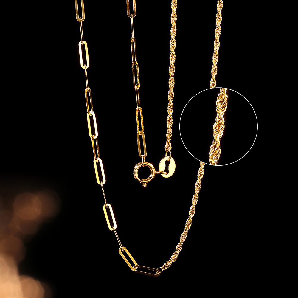 【佳佳专属】18k麻花+卡链AB项链 45cm 百搭时尚简约