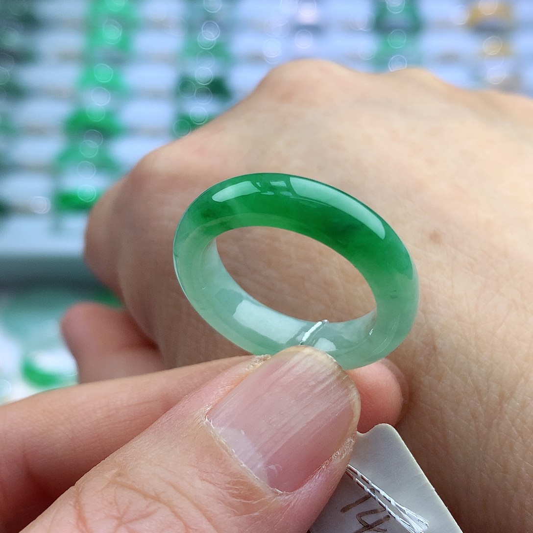 未镶嵌戒指翡翠14-15号