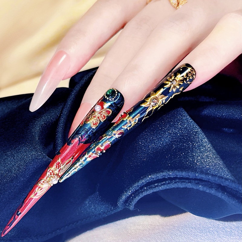 丽蒂妮《宴春宫》美甲穿戴甲嬛嬛甲超长6.0护甲纯手工重工指甲