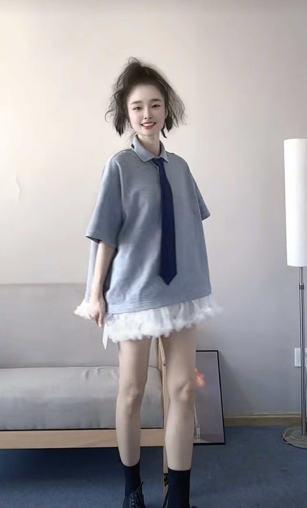 蕾丝短裙常规大码连衣裙见外包装中长裙短袖圆领