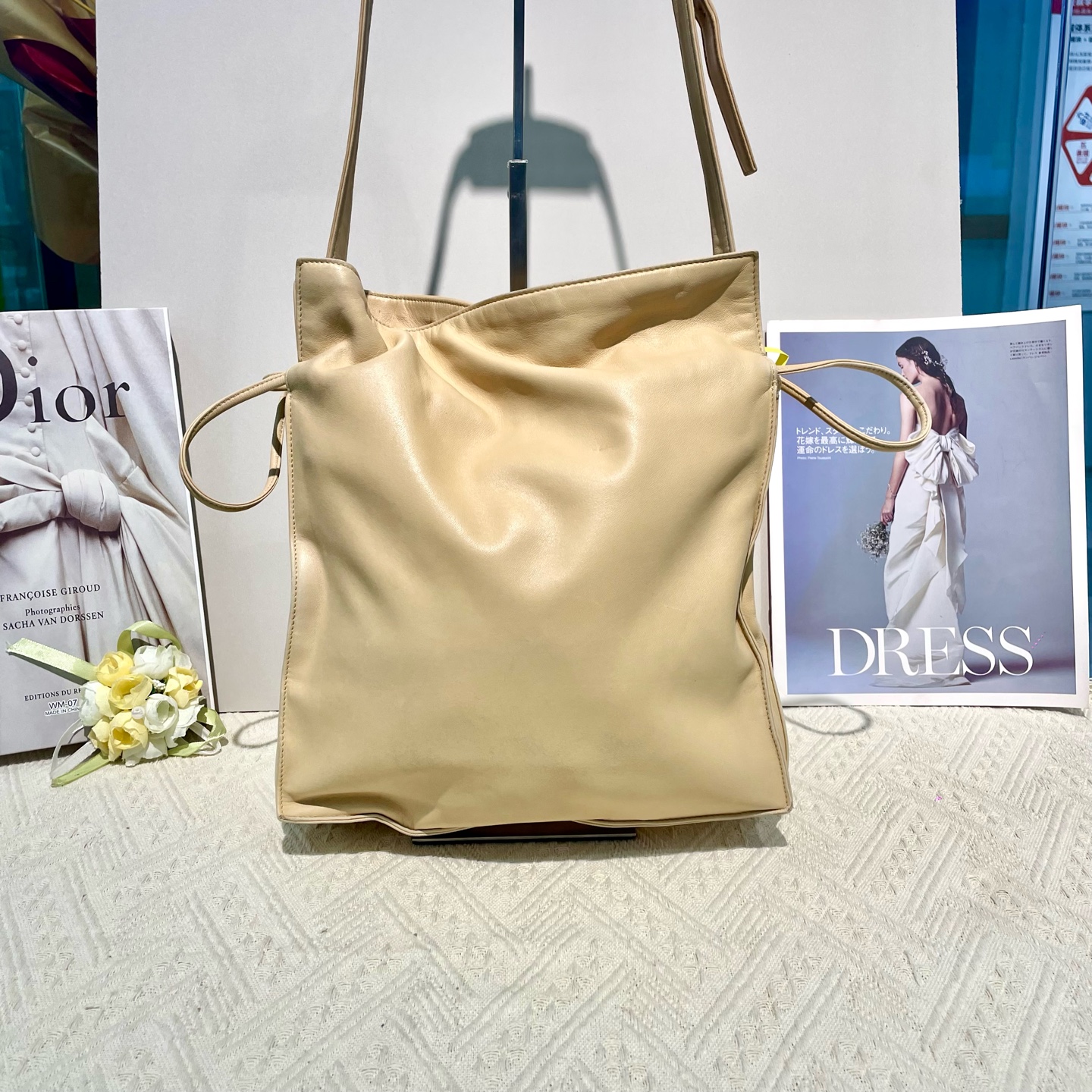 95新 LOEWE/罗意威 抽绳福袋包单肩女包16032655二奢