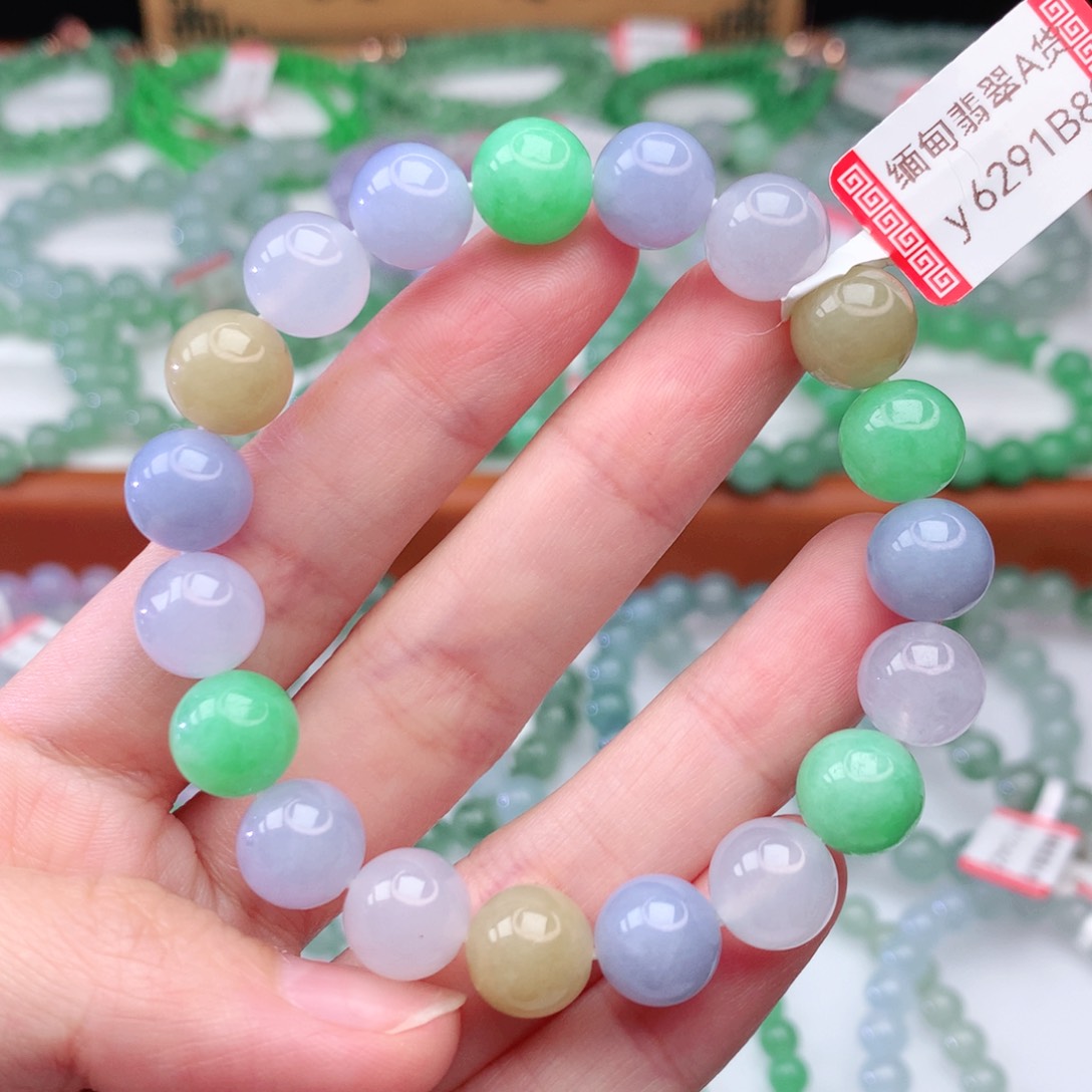 翡翠手链未镶嵌幽*翡翠10mm