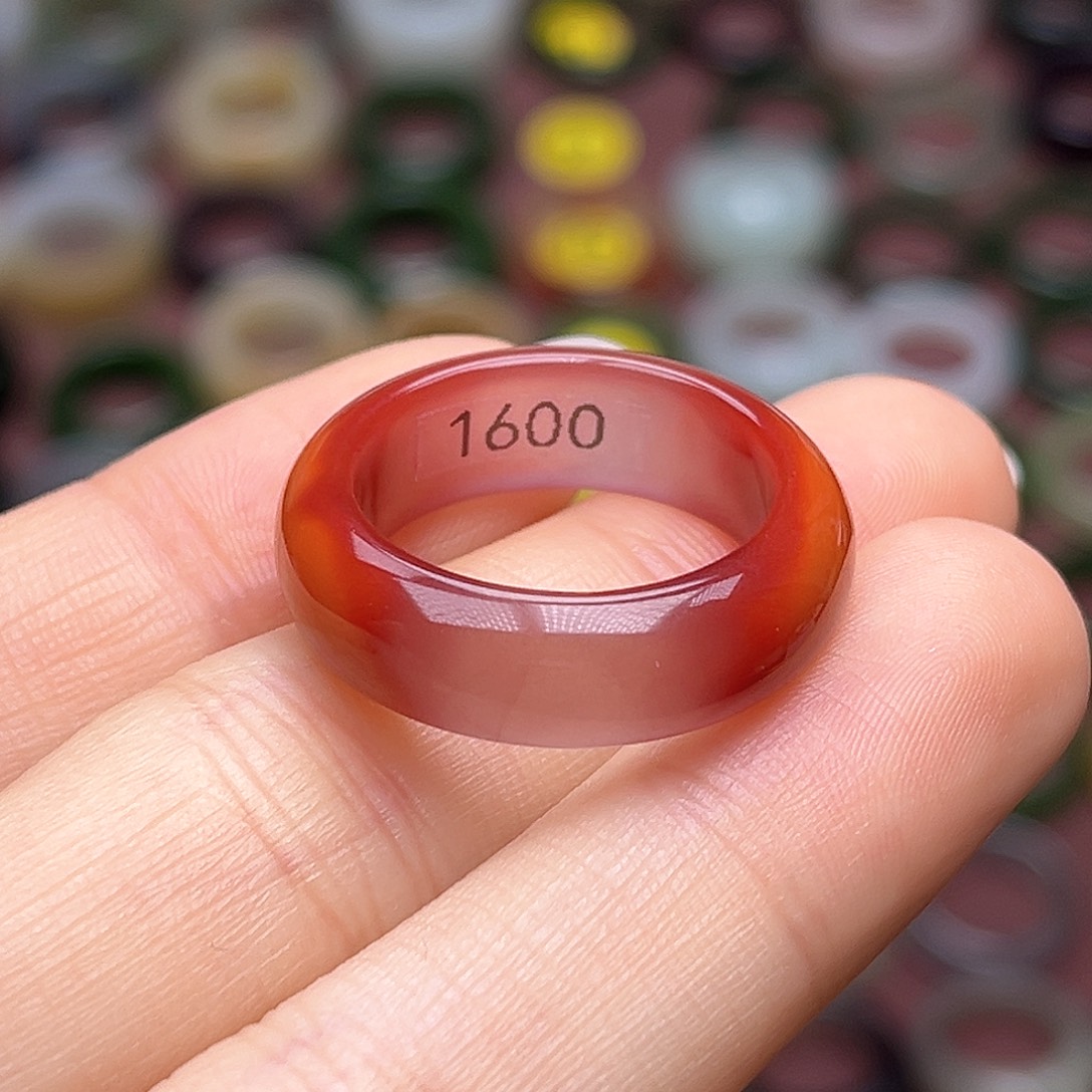 南红玛瑙未镶嵌戒指19.2天地红