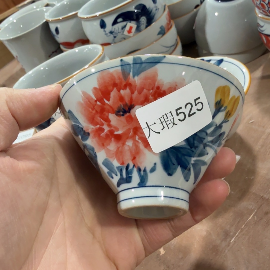 釉下手绘茶具微瑕