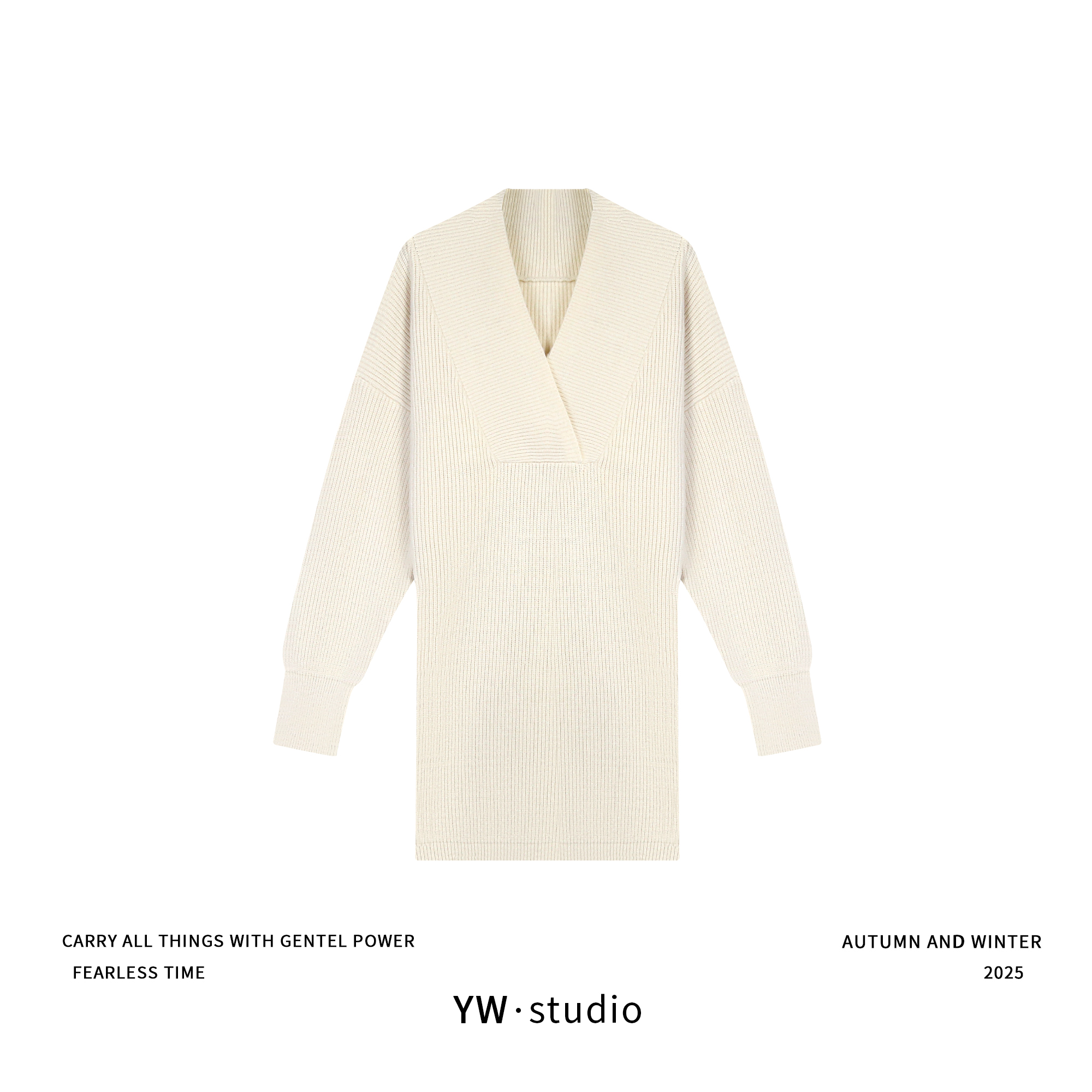  YUWEI/定制 高智感法式温柔绝美蝙蝠袖坑条针织裙 CYPZG8268