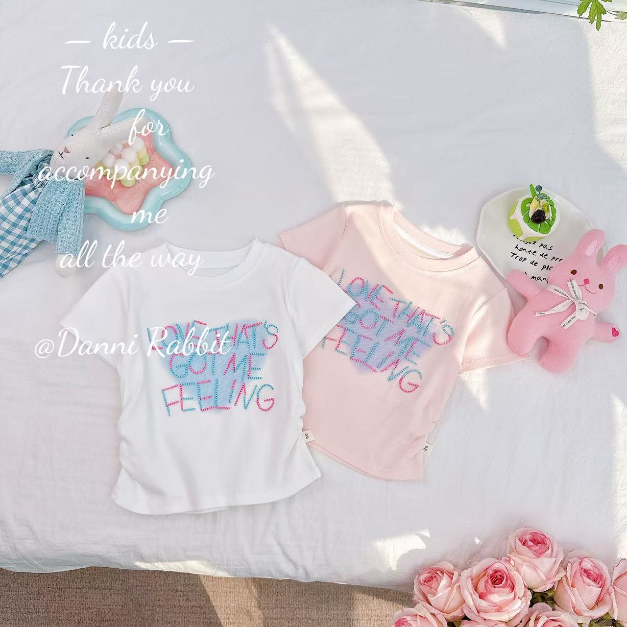 【Dannirabbit】*爱心字母+柔软好穿*女童T恤 X-7033