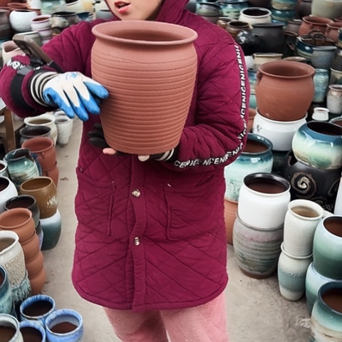 口21高24瑕疵底裂盆子 