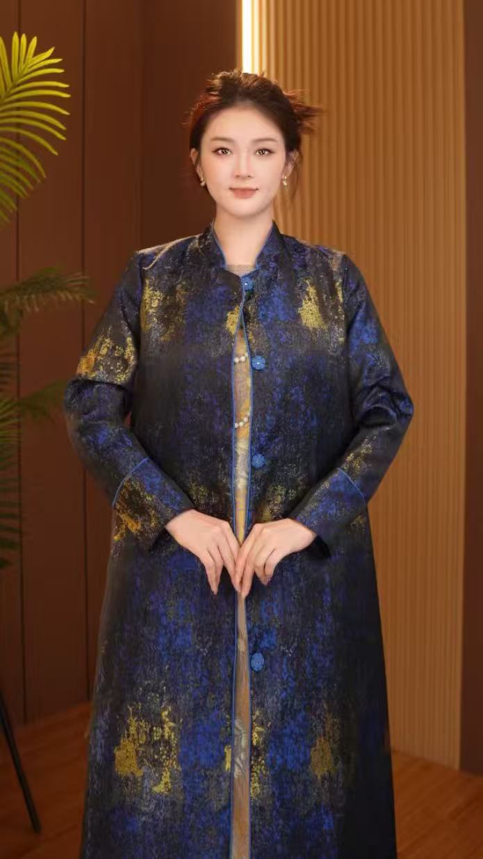 秋季新款新中式国风显瘦遮肉夹棉加厚风衣2025C8970媛媛蒂莎仓