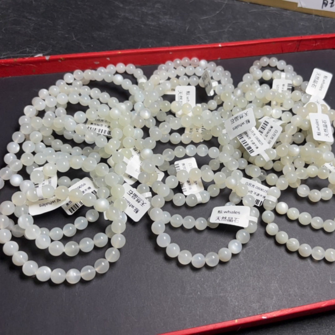 ✨『鲸whales』天然月光石长石白月光手串（随机发其一）