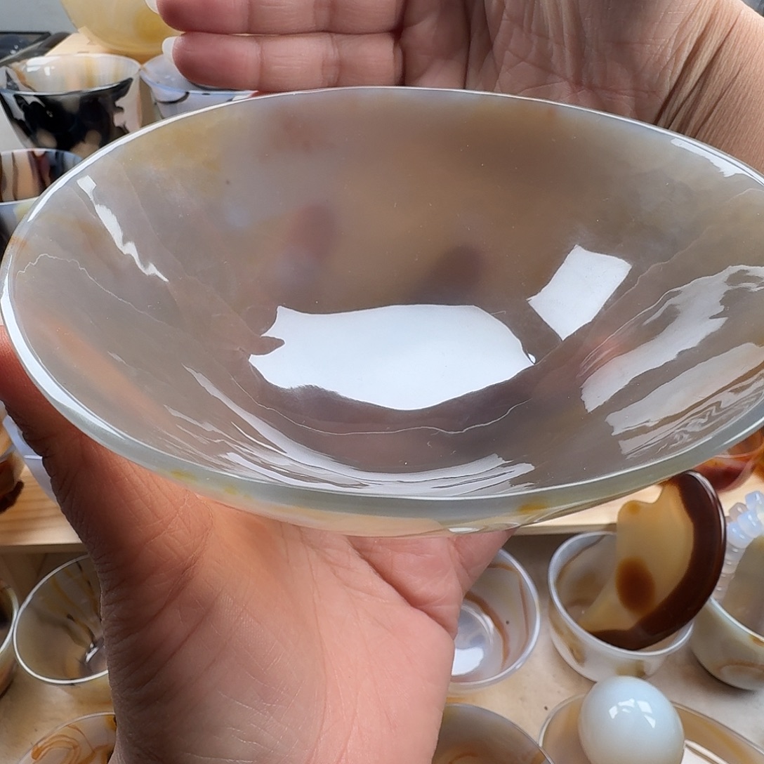 雨***薇玛瑙/玉髓未镶嵌随型碗