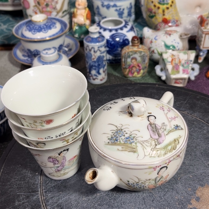 紫砂茶叶罐顺**地粉彩22222222222