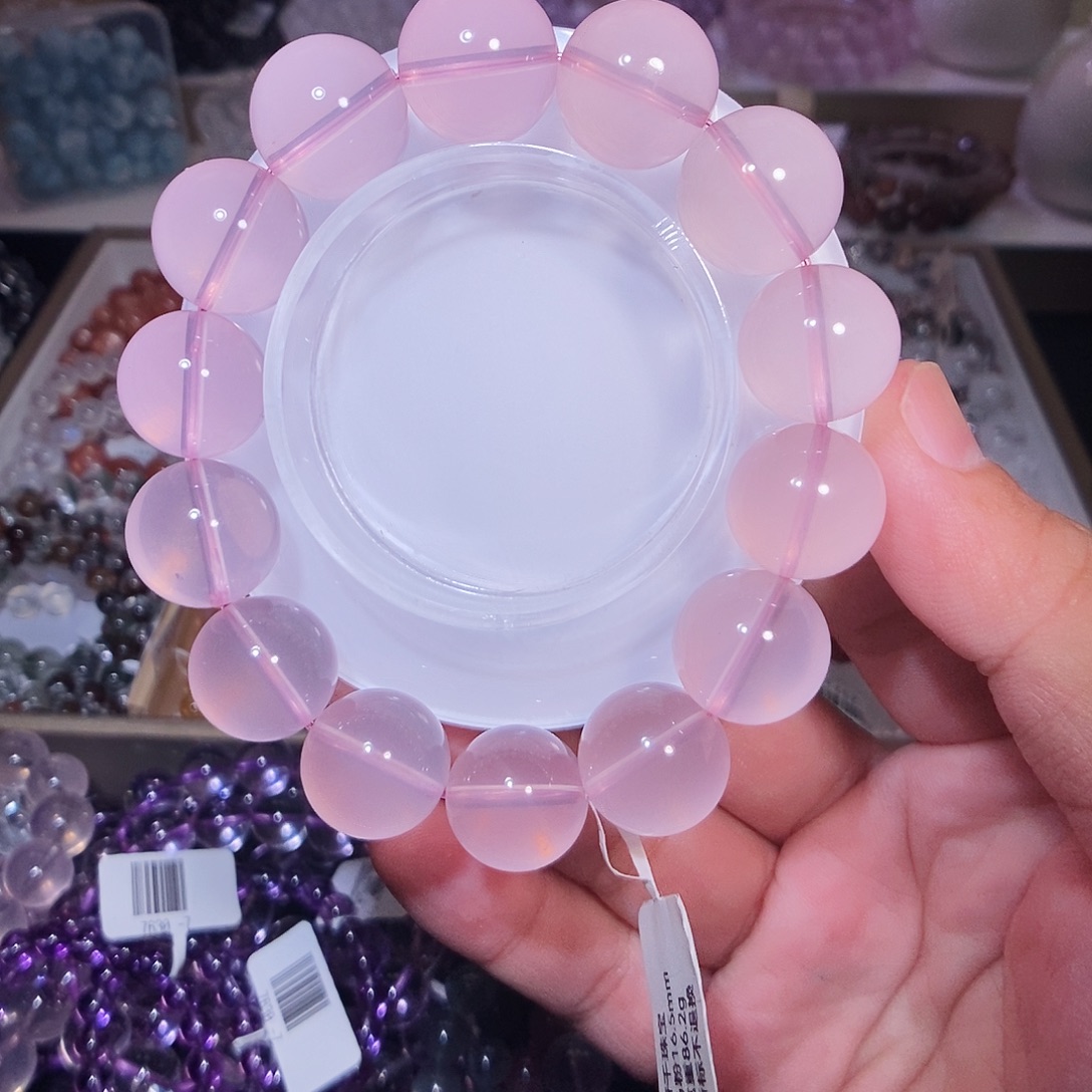 未镶嵌水晶手链马粉全净体16.5mm