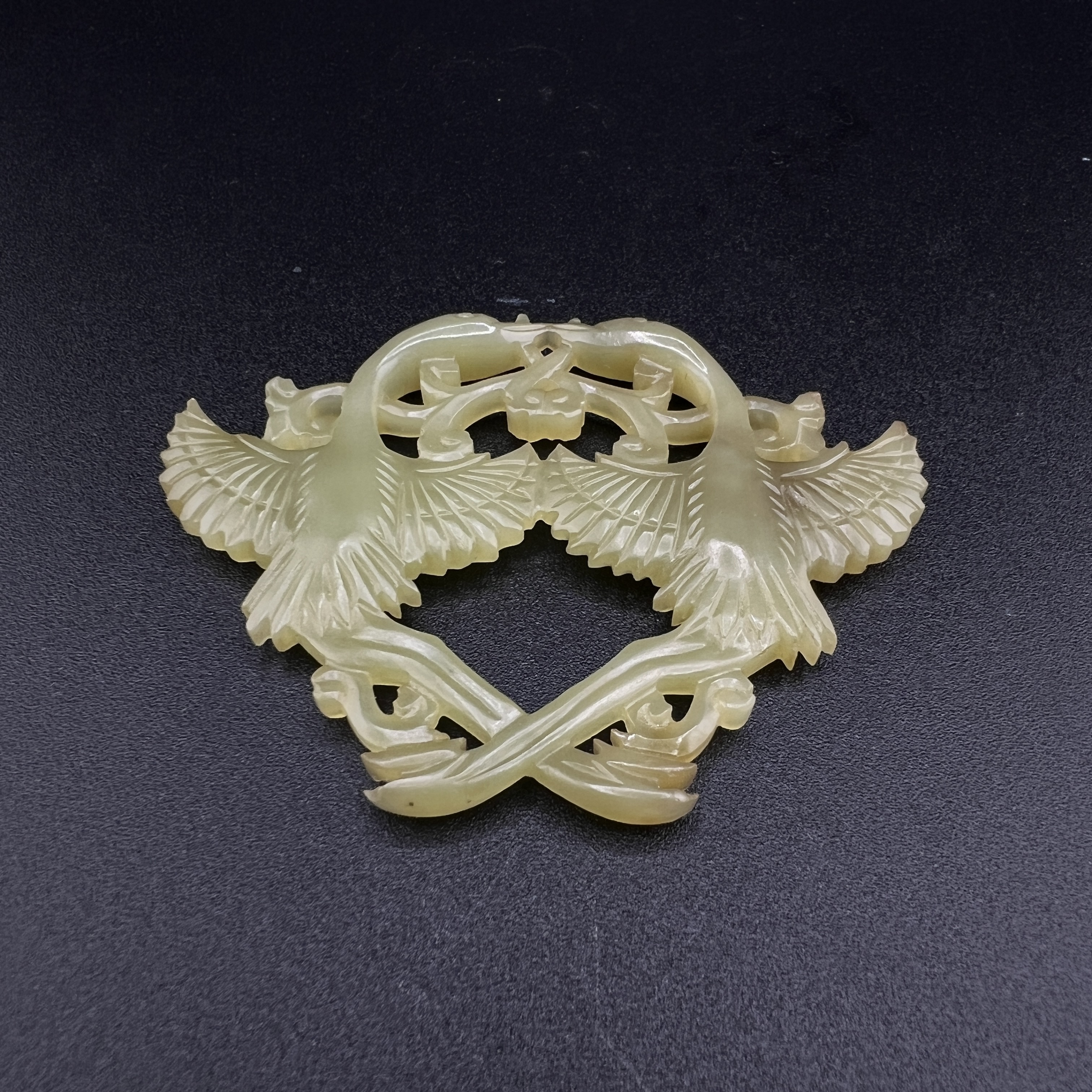 "清代 和田黄玉凤鸟佩/ DL067730/ 古玩/收藏/德州文物"