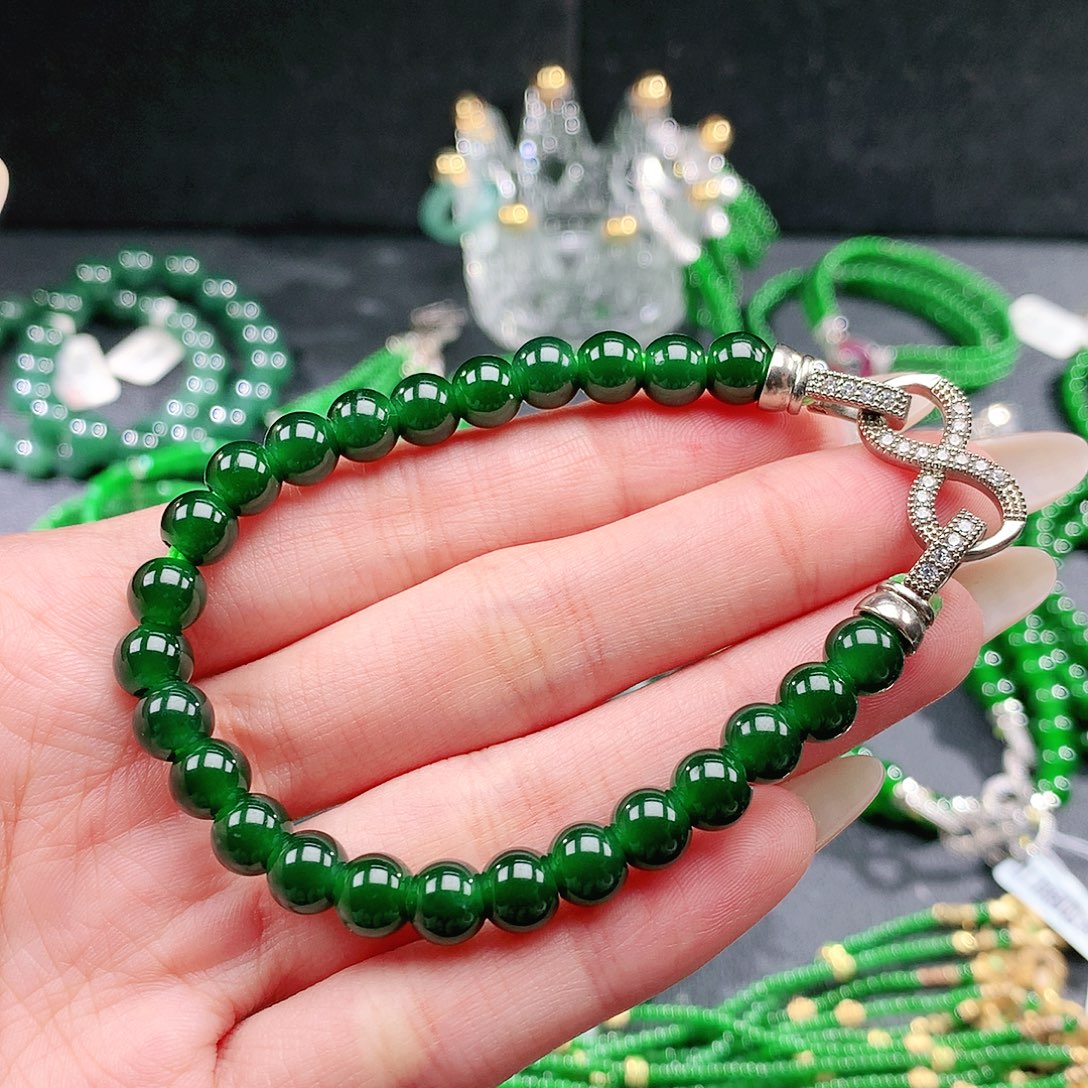 翡翠未镶嵌手链7.0