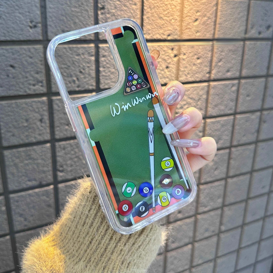 奥菲顿流沙滑片台球适用iPhone16/15promax手机壳14无闪粉13套12