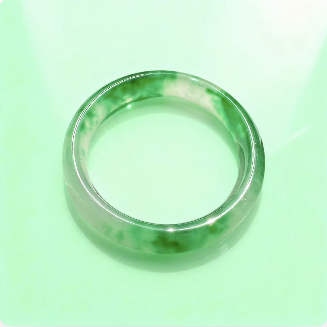 DC.冰绿花双色玉手镯 A159-DCC-1A