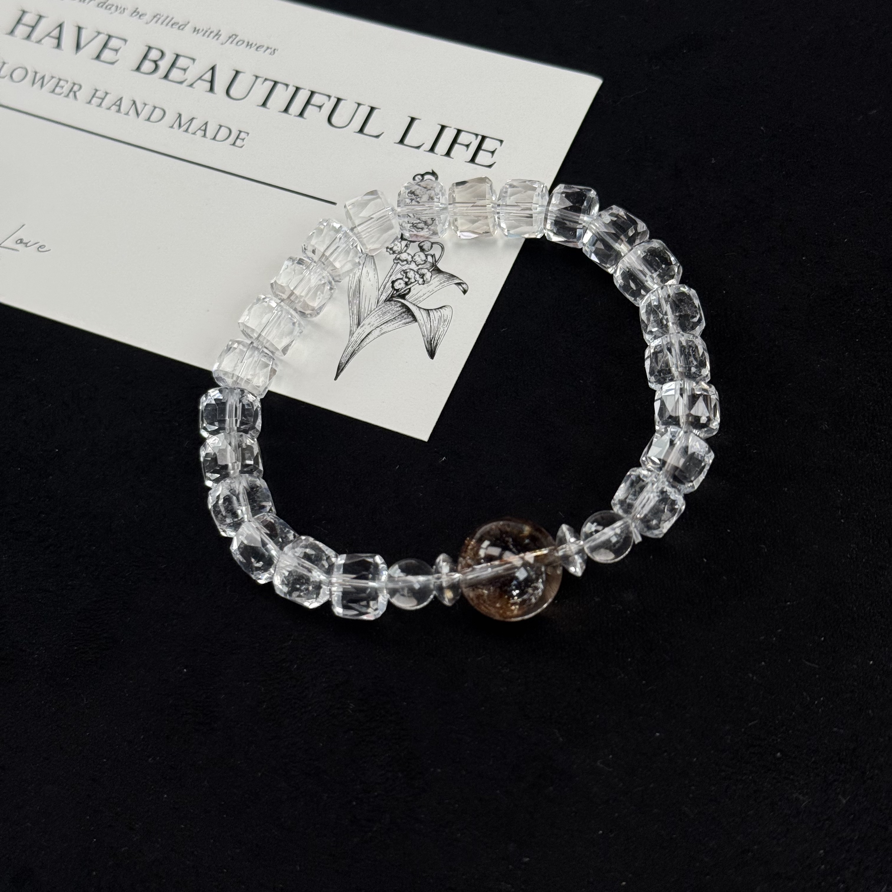 白水晶直切面手串 多样性发一 W1522