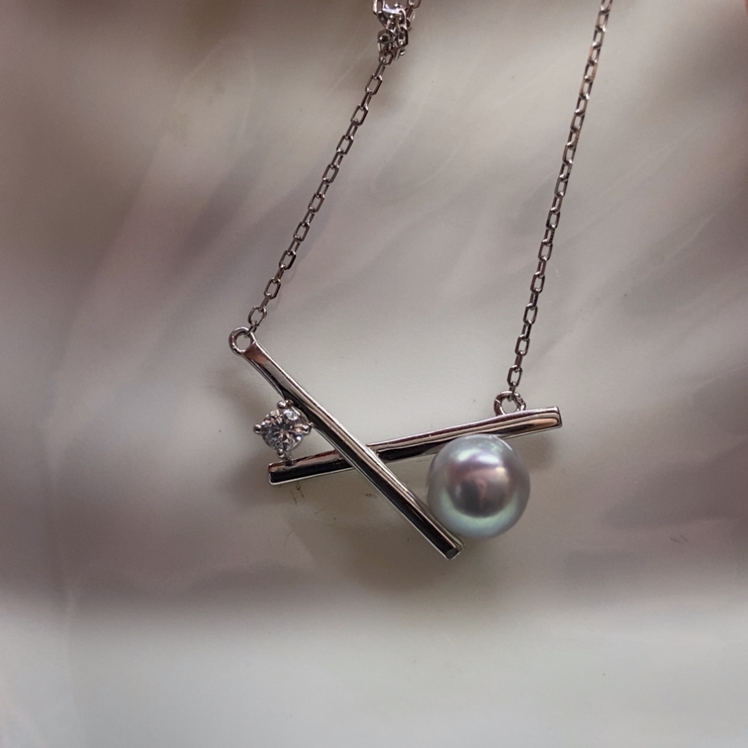 海水珍珠套链银S925镶嵌