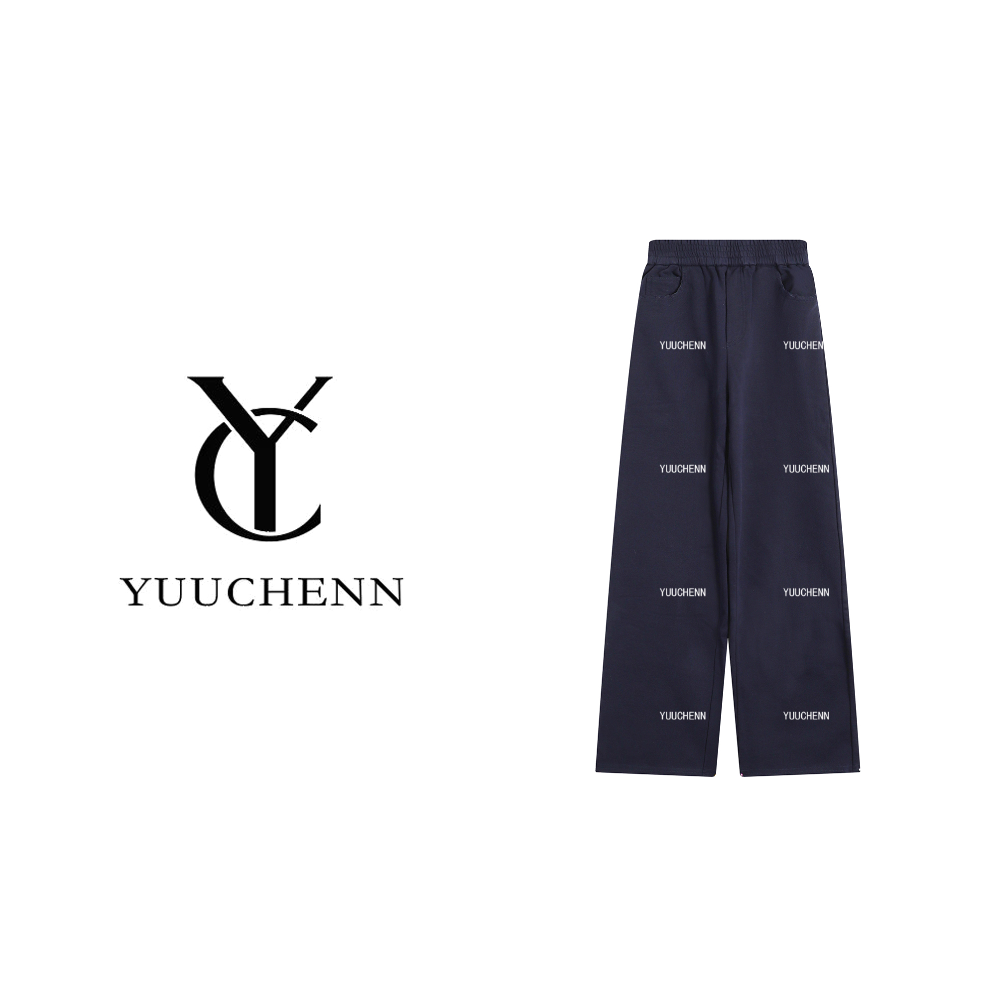 YUUCHENN纯棉通勤风复古休闲裤女秋冬时尚休闲直筒裤子24C10007