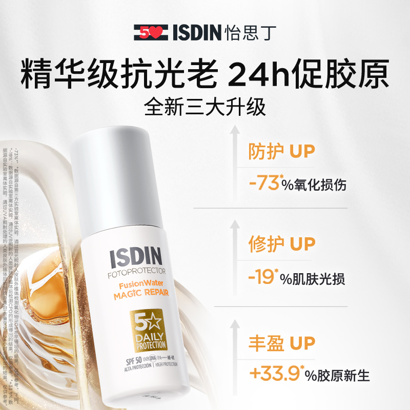 【全肤质】新抗老新升级ISDIN怡思丁白金管防晒液50ml高倍防晒s