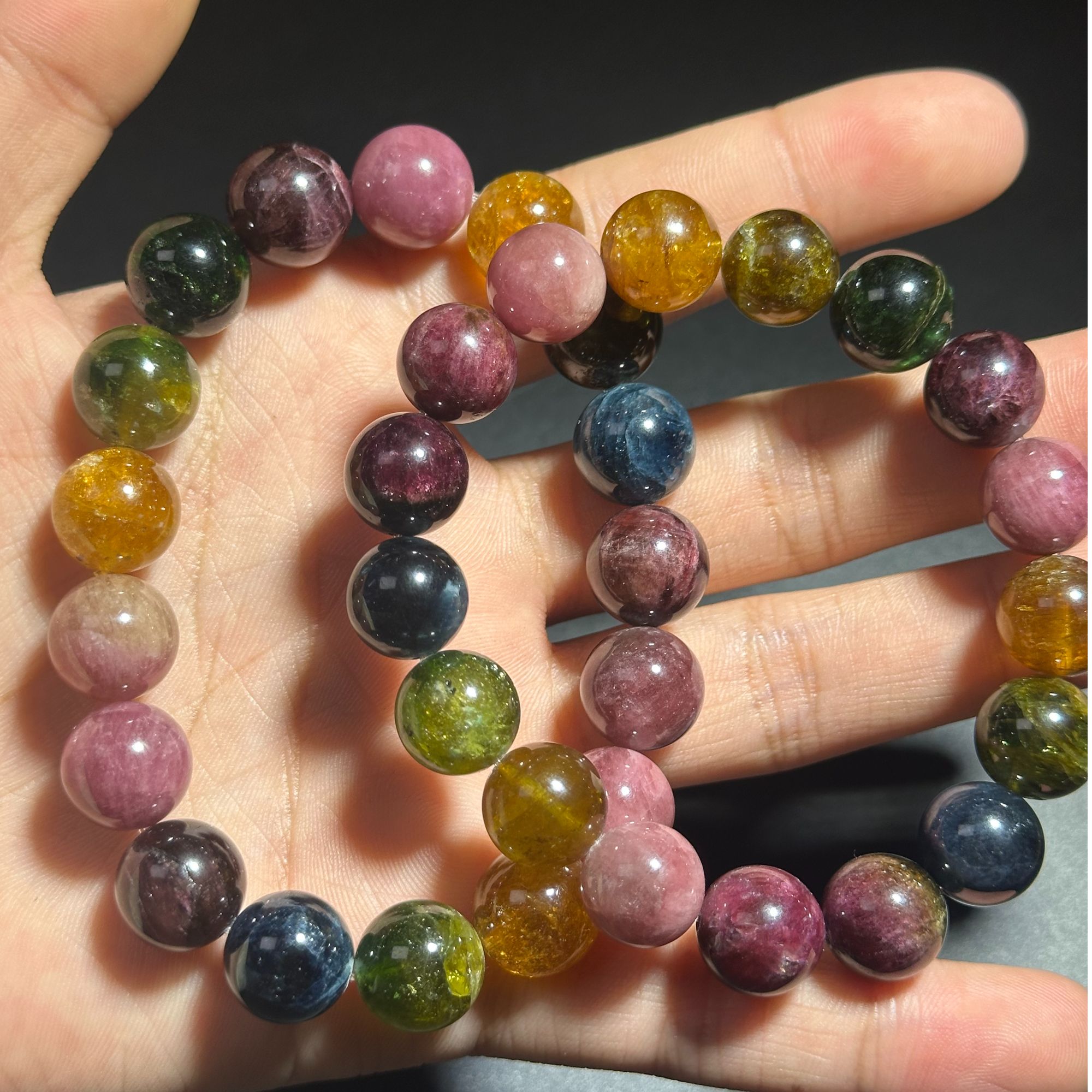 【三弟推荐】天然碧玺手串彩虹糖果手串（多样性发其一）-20186