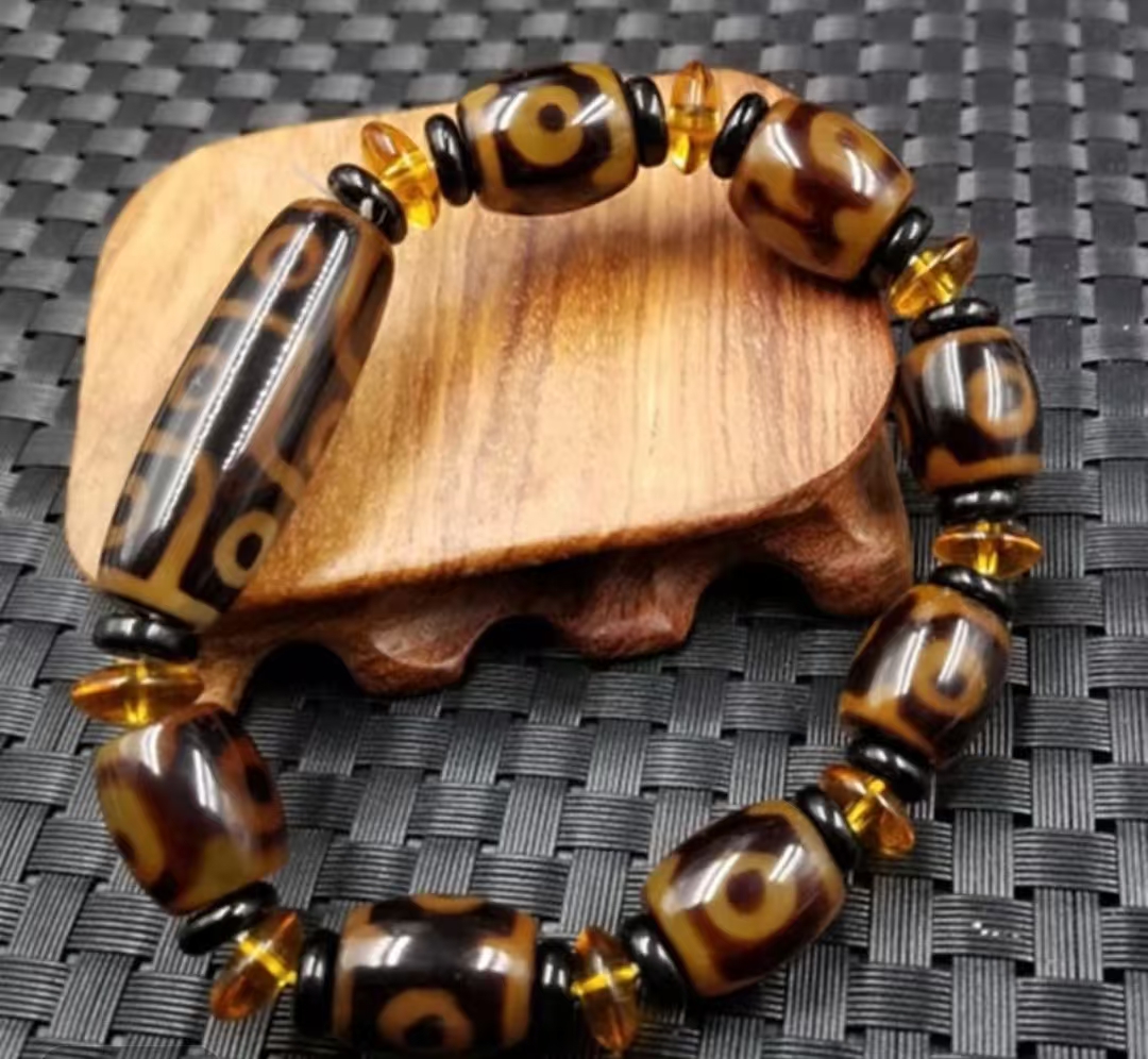 藏式天然玛瑙玉髓三九眼佛珠手串 一物一证 www