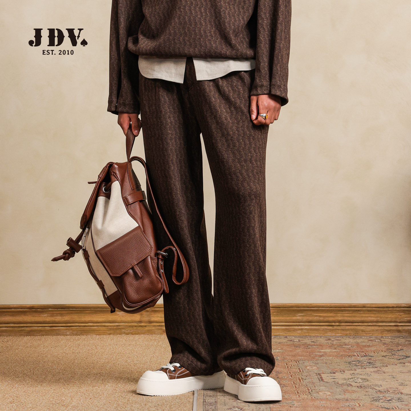 J.D.V2025长裤秋季街头风直筒裤休闲裤设计师条纹秋冬提花WPL50W1