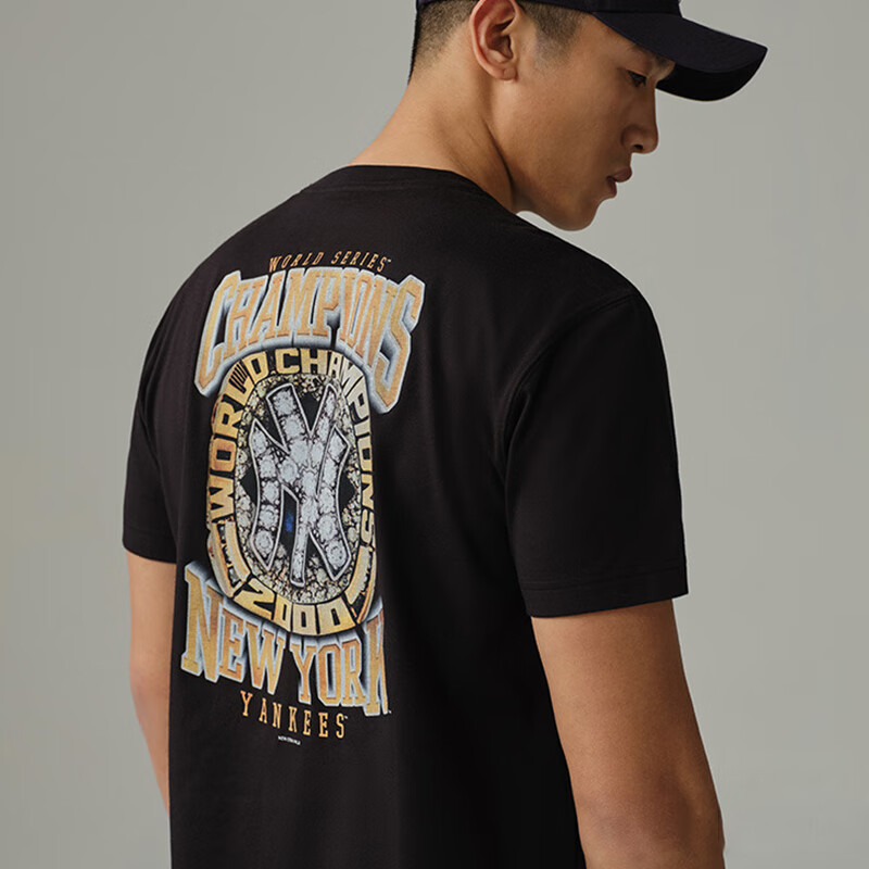 NEW ERA x MLB 纽亦华短袖男款NY戒指印花圆领休闲运动T恤
