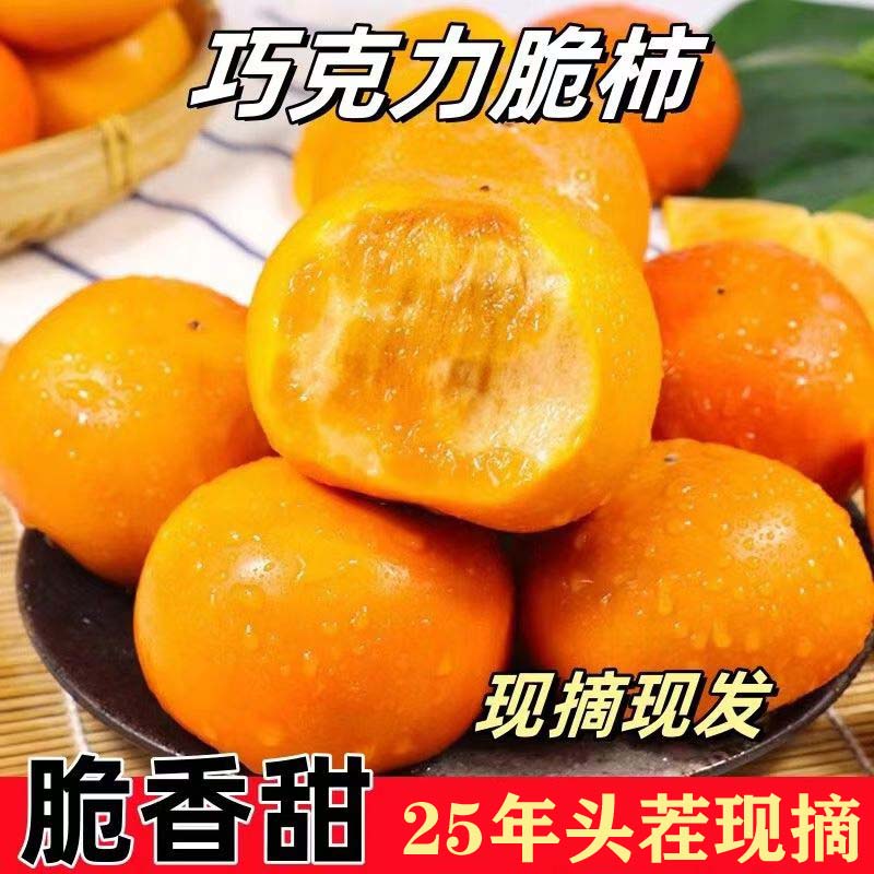 【双十一好物】山西阳丰脆柿脆柿子当季新鲜巧克力冰糖心脆甜柿子